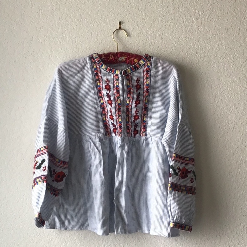 Embroidered Blue Shirt